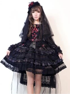 New Version Gorgeous Lolita Long Sleeves OP Dress -MIMY Lolita Shop 1 1 500x672 4
