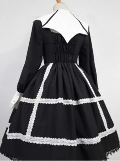 Devil's Wing Black Long Sleeve Gothic Lolita Dress -MIMY Lolita Shop 1 2 500x672 2