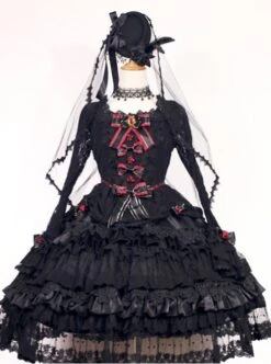 New Version Gorgeous Lolita Long Sleeves OP Dress -MIMY Lolita Shop 1 3 500x672 4