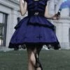 Cycle Series Klein Blue Velvet Halloween Cross Lace Gothic Lolita Short Sleeve Dress -MIMY Lolita Shop 1 500x672 110