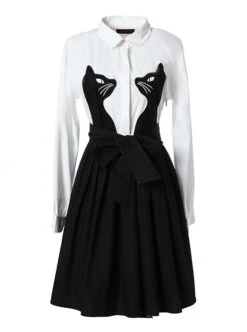 Black And White Cotton Long Sleeve Gothic Lolita Dress 13 Black And White Cotton Long Sleeve Gothic Lolita Dress -MIMY Lolita Shop 1 500x672 121
