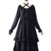 Pure Black Ruffles Gothic Lolita Long Sleeves Dress -MIMY Lolita Shop 1 500x672 13