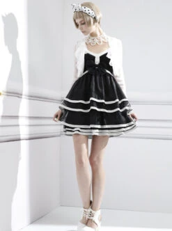 Fashion Contracted Black Bowknot Gothic Lolita Sling Dress -MIMY Lolita Shop 1 500x672 137