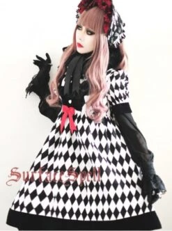 Surface Spell Illusion Realizer Gingham High Waist Lolita OP Dress -MIMY Lolita Shop 1 500x672 16