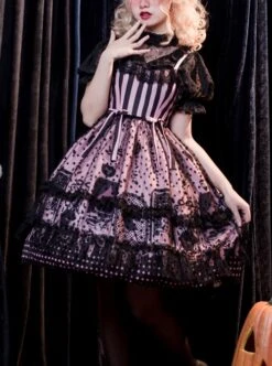 Striped Witch Cat Print Detachable Black Star Lace Net Yarn Halloween Gothic Lolita Sleeveless Dress 22 Striped Witch Cat Print Detachable Black Star Lace Net Yarn Halloween Gothic Lolita Sleeveless Dress -MIMY Lolita Shop 1 500x672 171
