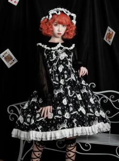Diamond Star Meow Series Darkness Gothic Lolita Sling Dress -MIMY Lolita Shop 1 500x672 185