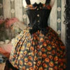 Magic Tea Party Halloween Pumpkin Head Printing Gothic Lolita Sling Dress