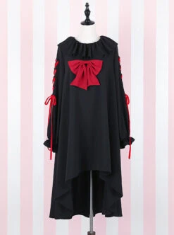 Black Bind Strap Bowknot Gothic Lolita Long Sleeve Dress 12 Black Bind Strap Bowknot Gothic Lolita Long Sleeve Dress -MIMY Lolita Shop 1 500x672 198