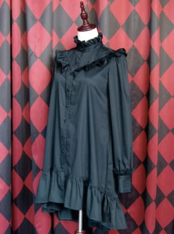 Ruffles Long Sleeves Stand Collar Gothic Lolita Dress -MIMY Lolita Shop 1 500x672 201