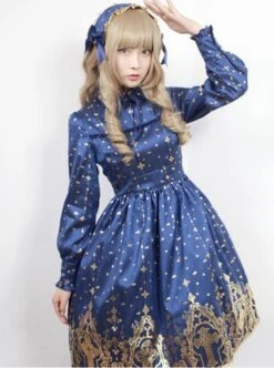 Neverland Lolita,Gold Stamping Cross, Lolita OP Dress -MIMY Lolita Shop 1 500x672 210