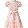 High Waist Cute Ruffle Chiffon Sweet Lolita Short Sleeve Dress -MIMY Lolita Shop 1 500x672 223