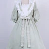 Cute Navy Collar Embroidery Sweet Lolita Lantern Short Sleeve Dress