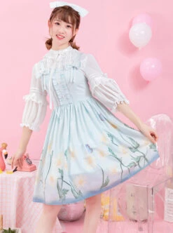Daisy Series JSK Printing Bowknot Sweet Lolita Sling Dress -MIMY Lolita Shop 1 500x672 252