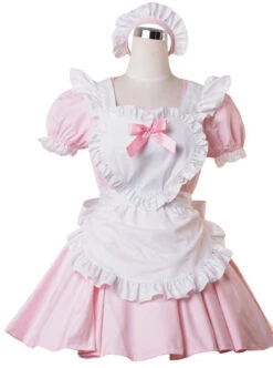 Pink Short Sleeves Lace Ruffles Sweet Lolita Maid Dress -MIMY Lolita Shop 1 500x672 257