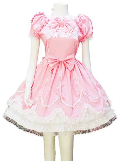 Pink Short Sleeves Sweet Bow Lolita Dress -MIMY Lolita Shop 1 500x672 267