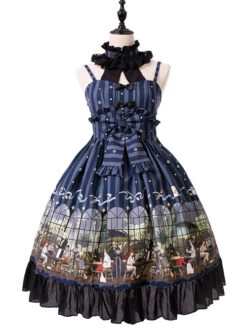 Magic Tea Party- Garden Restaurant Series JSK Bowknot Sweet Lolita Sling Dress -MIMY Lolita Shop 1 500x672 269