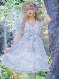 Summer Frost Wind Series OP Sweet Lolita Short Sleeve Dress -MIMY Lolita Shop 1 500x672 272