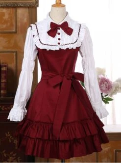 Retro Palace Style Flounced Sweet Lolita Long Sleeve Dress -MIMY Lolita Shop 1 500x672 276