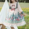 The Small Fawn Series OP Printing Sweet Lolita Long Sleeve Dress