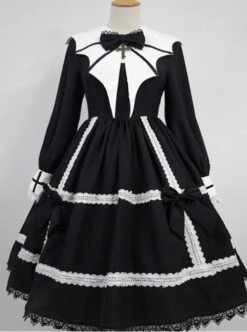Devil's Wing Black Long Sleeve Gothic Lolita Dress -MIMY Lolita Shop 1 500x672 30