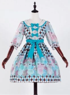 The Girl's Breasts Half Sleeve Little High Waist Whisky Heart Chocolate Lolita Dress -MIMY Lolita Shop 1 500x672 306
