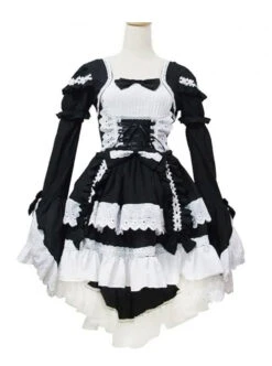 Cute Lace And Bowknot Sweet Lolita Long Sleeve Dress -MIMY Lolita Shop 1 500x672 326