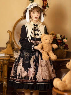 Forest Theater Series OP High Waist Sweet Lolita Long Sleeve Dress -MIMY Lolita Shop 1 500x672 328