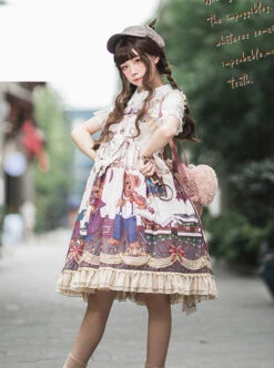 Detective Bear Series JSK Sweet Lolita Sling Dress -MIMY Lolita Shop 1 500x672 333