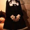 Humanoid Time Series Elegant Black Velvet Spring Autumn Retro Puff Sleeve Sweet Lolita Long-Sleeved Dress