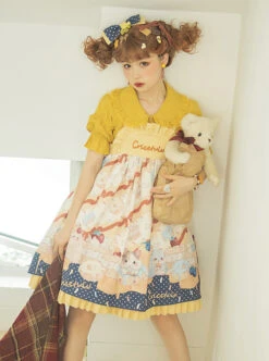 Cute Hamster Printing Yellow JSK Sweet Lolita Sling Dress 18 Cute Hamster Printing Yellow JSK Sweet Lolita Sling Dress -MIMY Lolita Shop 1 500x672 371