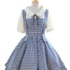 Pastoral Style Lattice Fake Two Pieces Sweet Lolita Short Sleeves Dress