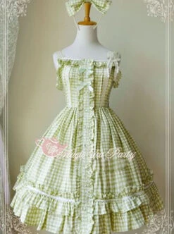 Magic Tea Party Fragrant Summer Series Heart Pattern Plaid Sweet Lolita Light Green Sling Dress 5 Magic Tea Party Fragrant Summer Series Heart Pattern Plaid Sweet Lolita Light Green Sling Dress -MIMY Lolita Shop 1 500x672 395