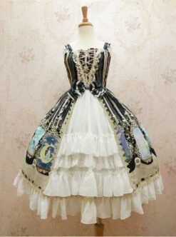 Crystal Rabbit Series Chiffon Printing Sweet Lolita Sling Dress -MIMY Lolita Shop 1 500x672 401