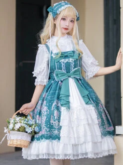Full-blown Flowers Series Bowknot Chiffon Sweet Lolita Sling Dress -MIMY Lolita Shop 1 500x672 402