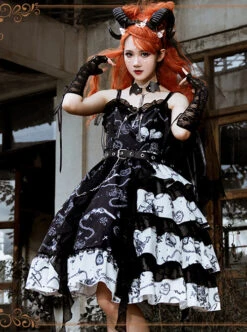 The Vampire Diaries Series JSK Type II Contrast Color Stitching Gothic Lolita Sling Dress -MIMY Lolita Shop 1 500x672 41