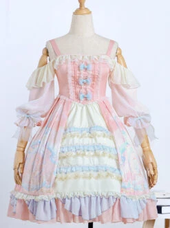 The Dreamland Series OP Pink Sweet Lolita Raglan Sleeve Dress -MIMY Lolita Shop 1 500x672 411