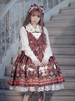Bunnies In Pokerland Series JSK Cotton Printing Sweet Lolita Sling Dress -MIMY Lolita Shop 1 500x672 421