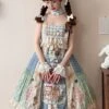 Squirrel Market Series Retro Pastoral Style Lace Bow Decoration Patchwork Skirt Sweet Lolita Sleeveless Dress -MIMY Lolita Shop 1 500x672 434