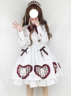 Bowknot Heart-shaped Pattern Sweet Lolita Long Sleeve Dress -MIMY Lolita Shop 1 500x672 435