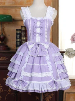 Lace Purple Bowknot Sweet Lolita Sling Dress -MIMY Lolita Shop 1 500x672 453