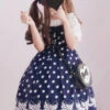 Wave Point Bowknot Sweet Lolita Sling Dress 2 Wave Point Bowknot Sweet Lolita Sling Dress -MIMY Lolita Shop 1 500x672 476