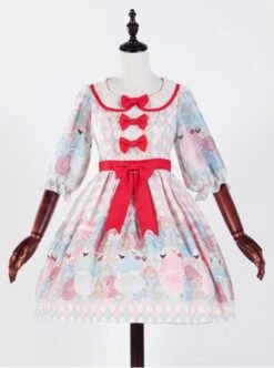 The Girl's Breasts Half Sleeve Little High Waist Cherry Mint Lolita Dress 8 The Girl's Breasts Half Sleeve Little High Waist Cherry Mint Lolita Dress -MIMY Lolita Shop 1 500x672 477