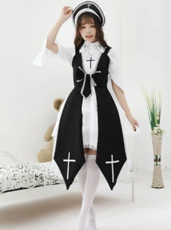 Cross Witch Gothic Lolita Black Or Red Dress And Shirt And Hat Set -MIMY Lolita Shop 1 500x672 48