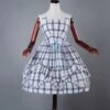 Blue Grid High Waist Lolita Dress 1 Blue Grid High Waist Lolita Dress -MIMY Lolita Shop 1 500x672 483