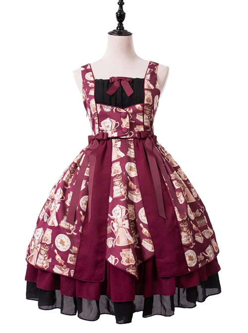 Magic Tea Party Roasted Coffee Series JSK Classic Lolita Sling Dress 4 Magic Tea Party Roasted Coffee Series JSK Classic Lolita Sling Dress - Image 2