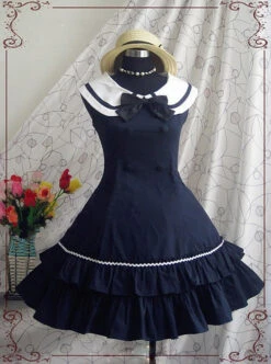 Ruffle Bow Double Breasted Two-pieces Classic Lolita Dress -MIMY Lolita Shop 1 500x672 511