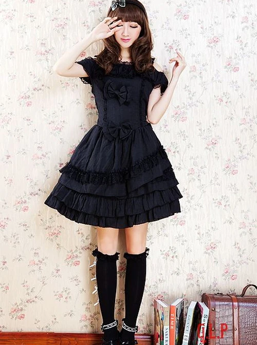 Bowknot Classic Lolita Off-the-shoulder Dress 3 Bowknot Classic Lolita Off-the-shoulder Dress