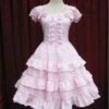 Pink Short Sleeves Ruffle Sweet Lolita Dress -MIMY Lolita Shop 1 500x672 535