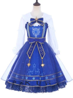 *Star Dream Magic Array* Series JSK Classic Lolita Blue Sling Dress -MIMY Lolita Shop 1 500x672 538