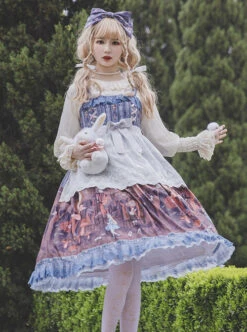 Alice Dark Forest Series JSK High Waist Classic Lolita Sling Long Dress 17 Alice Dark Forest Series JSK High Waist Classic Lolita Sling Long Dress -MIMY Lolita Shop 1 500x672 547